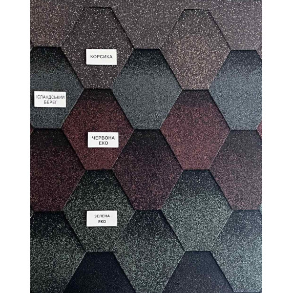 Бітумна черепиця Акваізол 2-й гатунок Мозаїка/Акцент