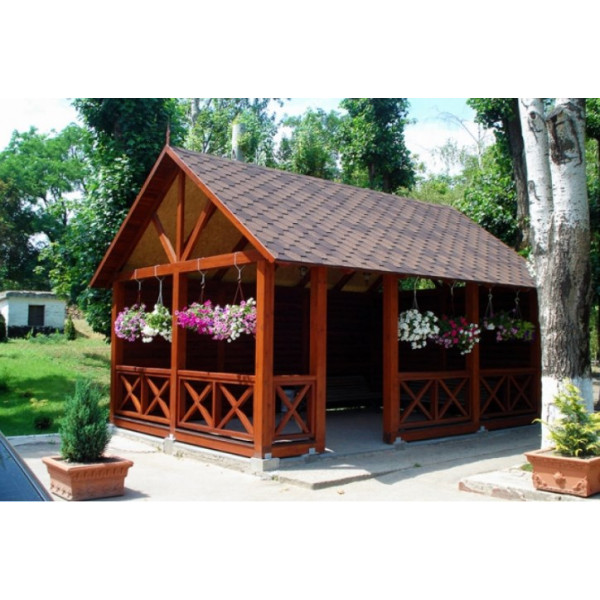 Бітумна черепиця Акваізол Мозаїка Коричнева Мікс