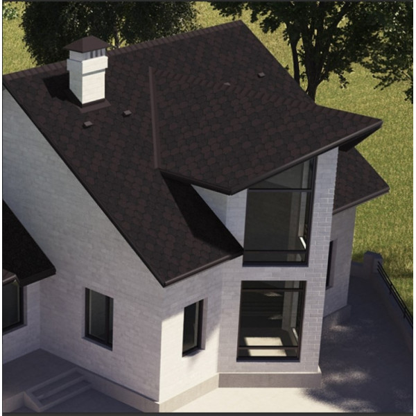 Бітумна черепиця Акваізол Мозаїка Коричнева ЕКО