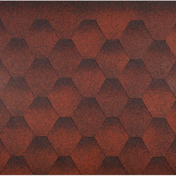 Бітумна черепиця Акваізол Мозаїка Червона ЕКО