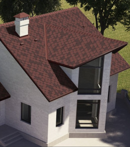 Бітумна черепиця Акваізол Мозаїка Червона ЕКО