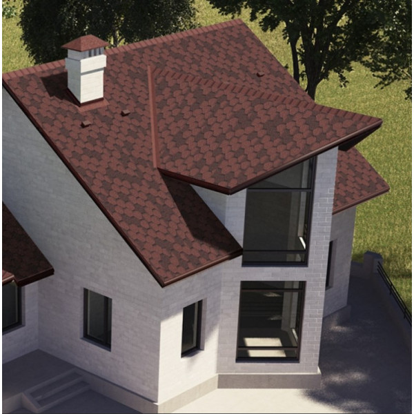 Бітумна черепиця Акваізол Мозаїка Червона ЕКО