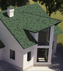 Бітумна черепиця Акваізол Мозаїка Зелена ЕКО