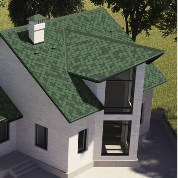 Бітумна черепиця Акваізол Мозаїка Зелена ЕКО