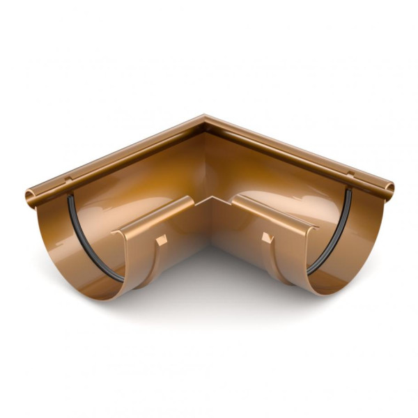 Кут ринви зовнішній 90° BRYZA Ø125 колір Коричневий