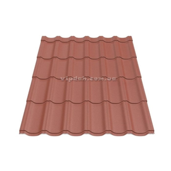 Металочерепиця Ера Arvedi ІталІя 0,50мм  вишня 3011 мат розмір під замовлення