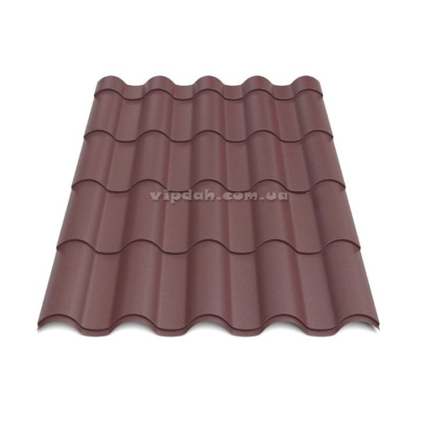 Металочерепиця Інтегра Україна 0,45мм антрацит 7016 мат розмір під замовлення