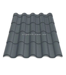 Металочерепиця Інтегра Україна 0,45мм антрацит 7016 мат розмір під замовлення