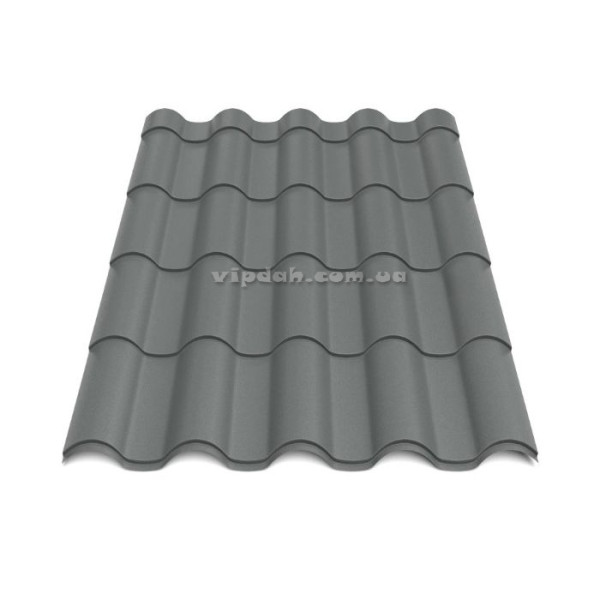 Металочерепиця Інтегра Україна 0,45мм антрацит 7016 мат розмір під замовлення