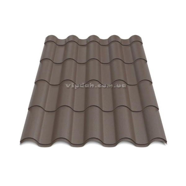 Металочерепиця Інтегра Україна 0,45мм антрацит 7016 мат розмір під замовлення