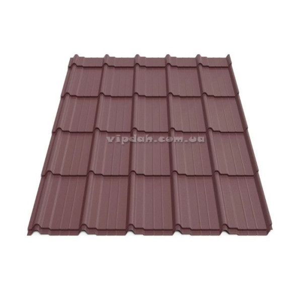 Металочерепиця Мадера В'єтнам 0,45мм чорний 9005 мат розмір під замовлення