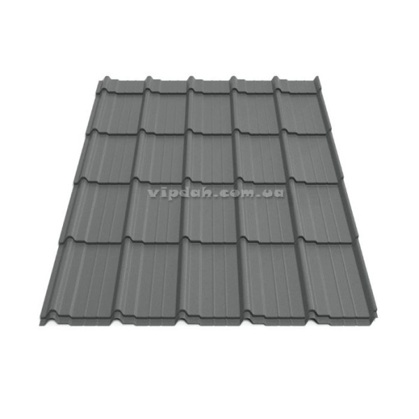 Металочерепиця Мадера В'єтнам 0,45мм чорний 9005 мат розмір під замовлення