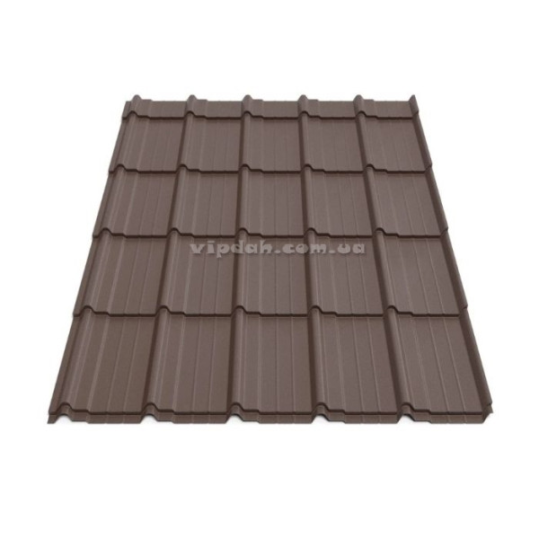 Металочерепиця Мадера В'єтнам 0,45мм чорний 9005 мат розмір під замовлення