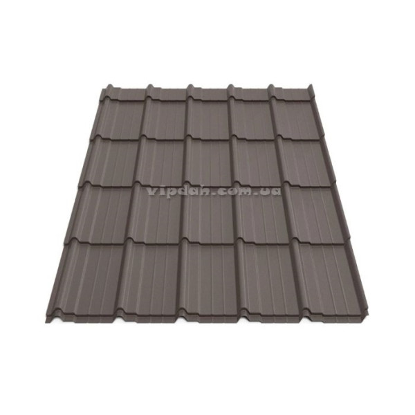 Металочерепиця Мадера В'єтнам 0,45мм чорний 9005 мат розмір під замовлення