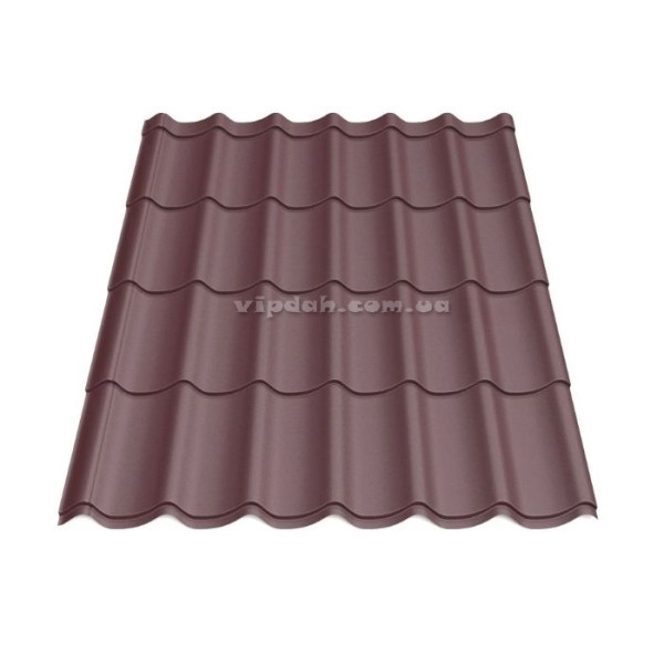 Металочерепиця Монтеррей В'єтнам 0,40мм коричневий 8017 мат розмір під замовлення