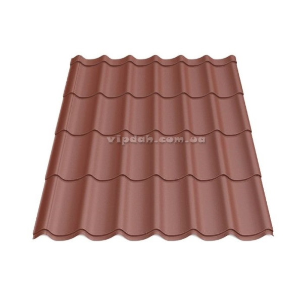 Металочерепиця Монтеррей Arvedi ІталІя 0,45мм коричневий 8017 мат розмір під замовлення