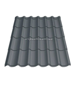 Металочерепиця Монтеррей ArcelorMittal Німеччина 0,50мм антрацит 7016 мат розмір під замовлення