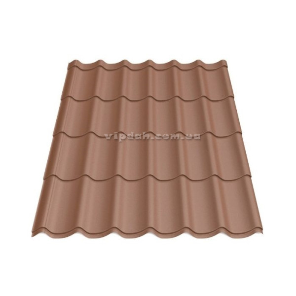 Металочерепиця Монтеррей Arvedi ІталІя 0,45мм коричневий 8017 мат розмір під замовлення