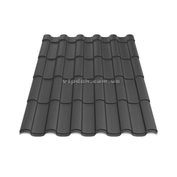 Металочерепиця Венера Arvedi ІталІя 0,45мм чорний 9005 мат розмір під замовлення