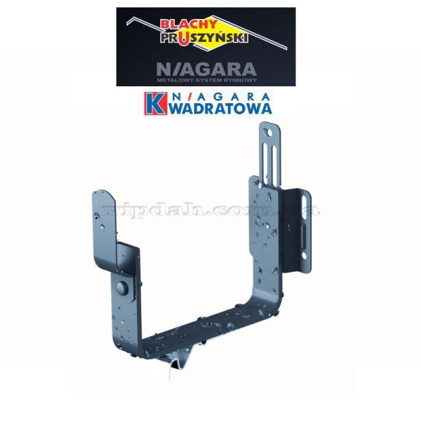 Гак комбі з лапкою з кліпсою Niagara квадратна Ø125 колір Графітовий