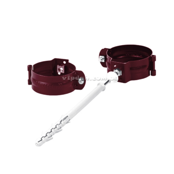 Кріплення труби під дюбель Ø90 колір Коричневий