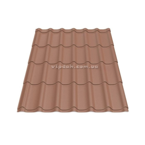 Металочерепиця Класика П. Корея 0,45 мм антрацит 7016 мат розмір під замовлення