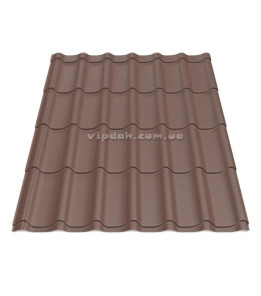 Металочерепиця Класика Arcelor Nippon Індія 0,43 мм коричневий 8017 мат розмір під замовлення
