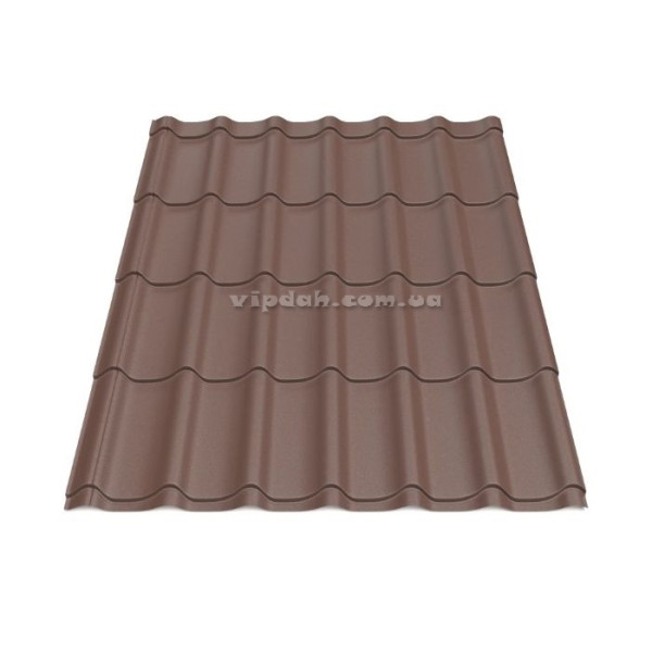 Металочерепиця Класика П. Корея 0,45 мм антрацит 7016 мат розмір під замовлення