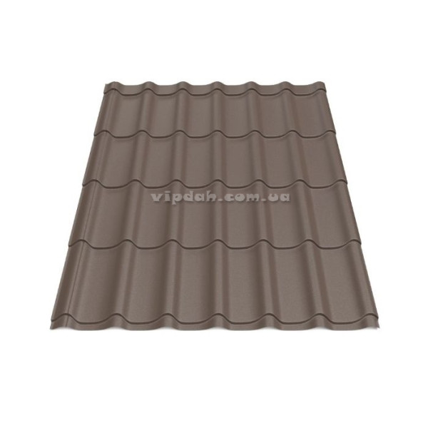 Металочерепиця Класика П. Корея 0,45 мм антрацит 7016 мат розмір під замовлення