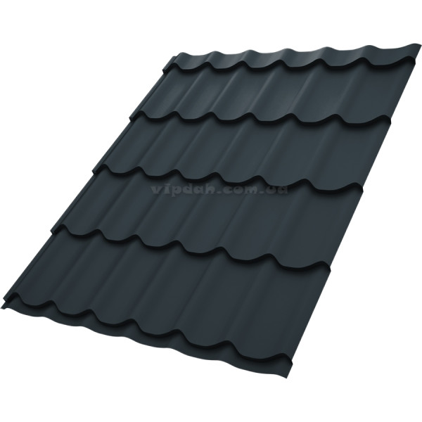 Металочерепиця Класика Словаччина 0,50 мм чорний 9005 High Build розмір під замовлення