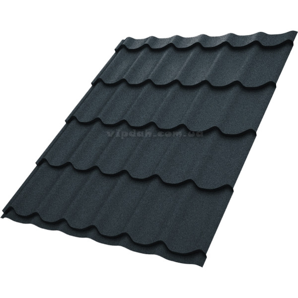 Металочерепиця Класика Voestalpine Австрія 0,50 мм антрацит 7016 CRYSTAL розмір під замовлення