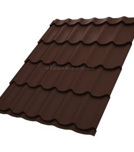 Металочерепиця Класика П. Корея 0,45 мм коричневий 8017 глянець розмір під замовлення