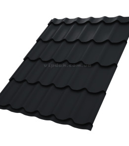 Металочерепиця Класика Словаччина 0,50 мм чорний 9005 High Build розмір під замовлення