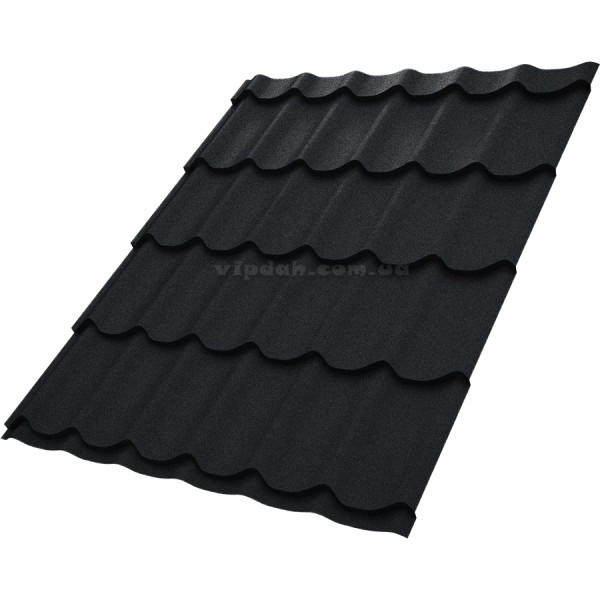 Металочерепиця Класика Voestalpine Австрія 0,50 мм антрацит 7016 CRYSTAL розмір під замовлення