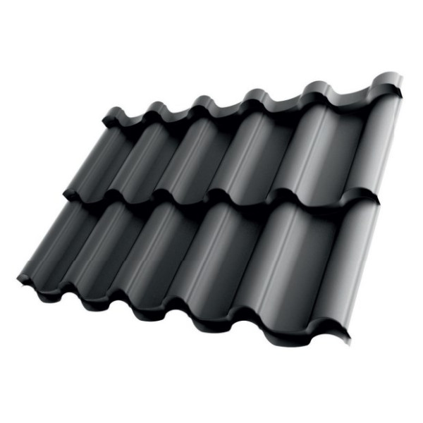 Металочерепиця Елегант Словаччина 0,45 мм темно-коричневий 8019 мат розмір під замовлення