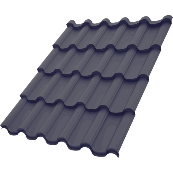 Металочерепиця Елегант Словаччина 0,50 мм антрацит 7016 High Build розмір під замовлення