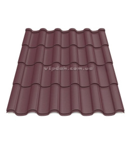 Металочерепиця Елегант Словаччина 0,50 мм стигла вишня 3005 мат розмір під замовлення