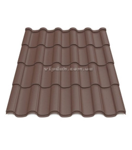 Металочерепиця Елегант П. Корея 0,45 мм коричневий 8017 мат розмір під замовлення