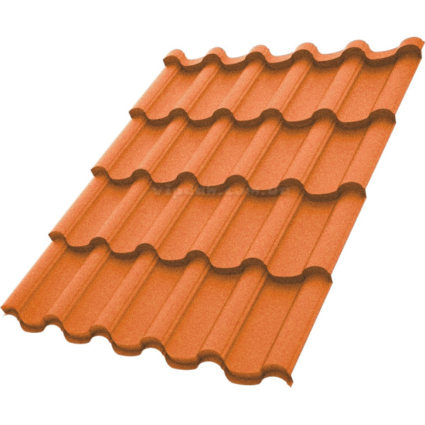 Металочерепиця Елегант Voestalpine Австрія 0,50 мм т.коричневий 8019 CRYSTAL розмір під замовлення