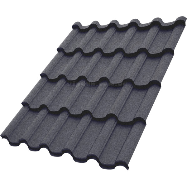 Металочерепиця Елегант Voestalpine Австрія 0,50 мм т.коричневий 8019 CRYSTAL розмір під замовлення