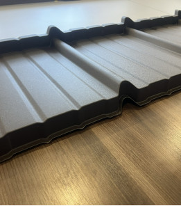 Металлочерепица Престиж Ю. Корея 0,45мм антрацит 7016 мат размер под заказ