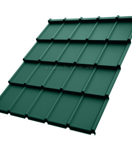 Металочерепиця Еліт Словаччина 0,45 мм темно-зелений 6005 мат розмір під замовлення