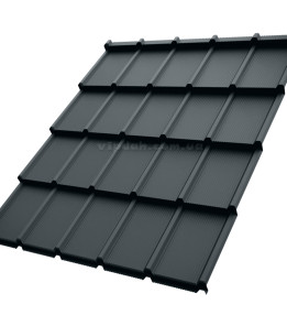 Металочерепиця Еліт П. Корея 0,45 мм антрацит 7016 мат розмір під замовлення