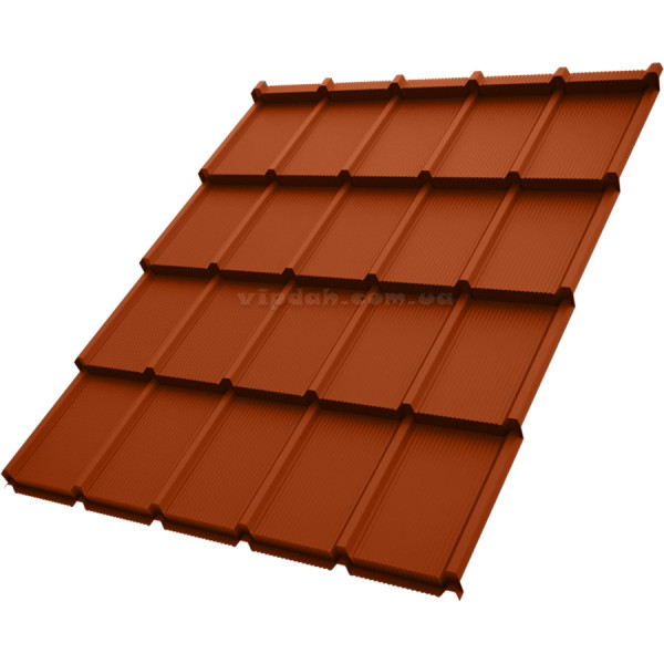 Металочерепиця Еліт П. Корея 0,45 мм антрацит 7016 мат розмір під замовлення