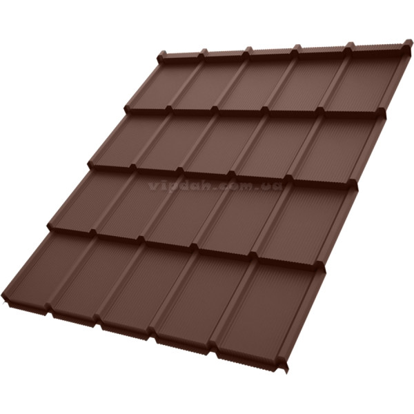 Металочерепиця Еліт П. Корея 0,45 мм антрацит 7016 мат розмір під замовлення