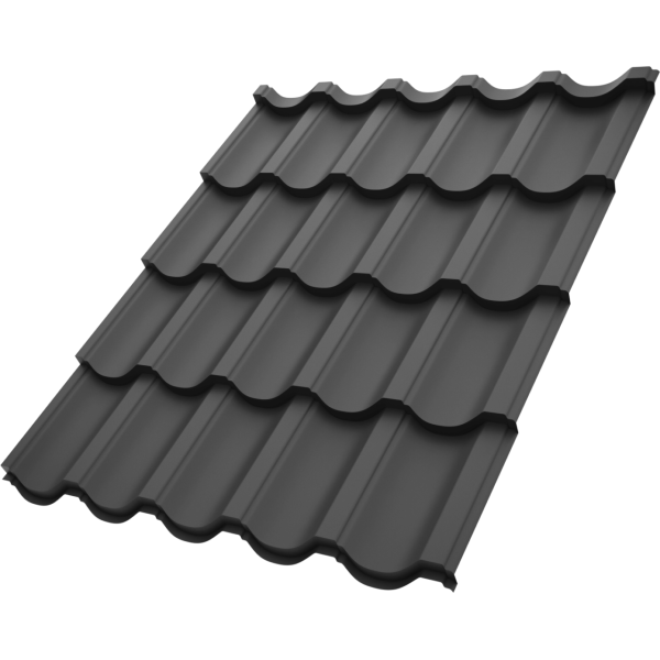 Металочерепиця Модерн Словаччина 0,50 мм антрацит 7016 High Build розмір під замовлення