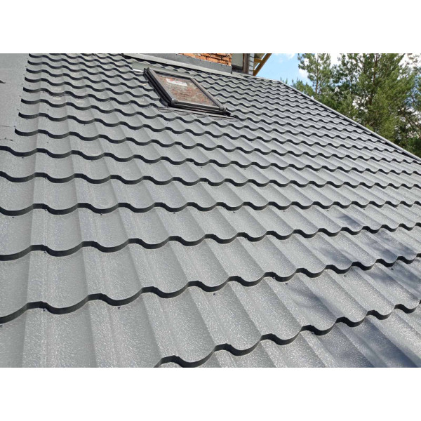 Металочерепиця Модерн Словаччина 0,50 мм антрацит 7016 High Build розмір під замовлення