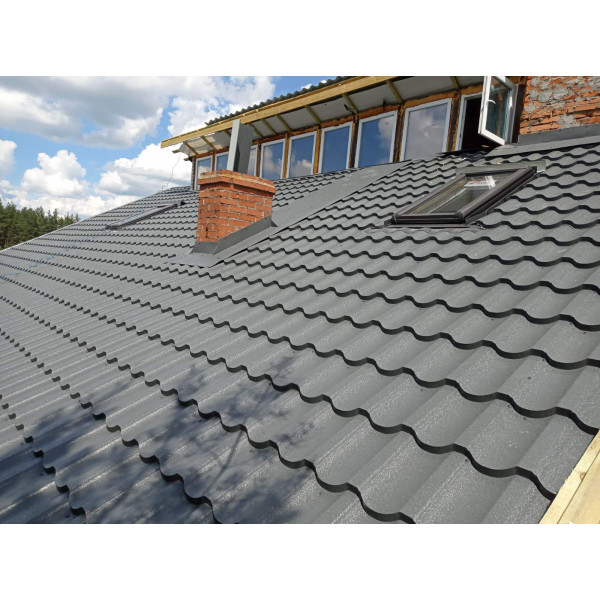 Металочерепиця Модерн Словаччина 0,50 мм антрацит 7016 High Build розмір під замовлення