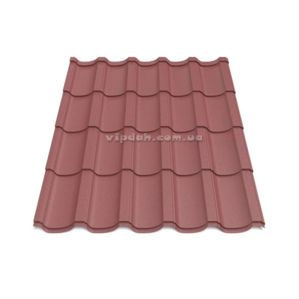 Металочерепиця Модерн Arvedi ІталІя 0,50мм темно-коричневий 8019 мат розмір під замовлення