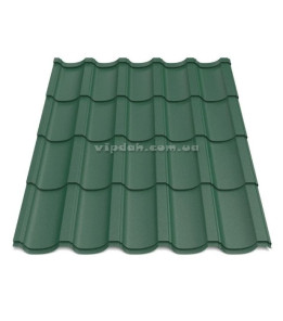 Металочерепиця Модерн П. Корея 0,45 мм темно-зелений 6005 мат розмір під замовлення